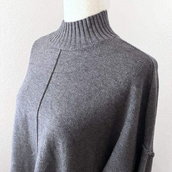 NWT Evolution By Cyrus Womens 2x Sweater Mock Neck Grey Soft Stretch Ribbed - Picture 4 of 9